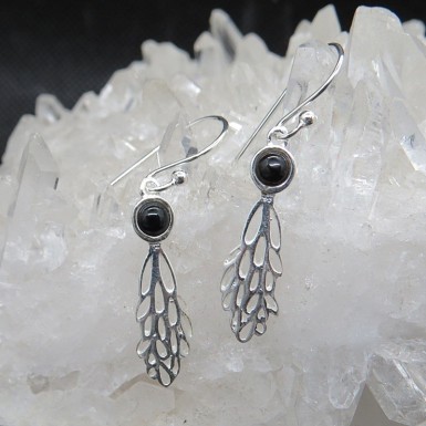 Pendientes ónix y plata